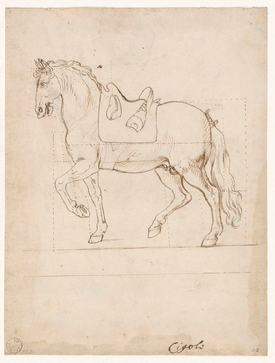 Cavallo sellato di profilo verso sinistra - Gallerie degli Uffizi, Firenze